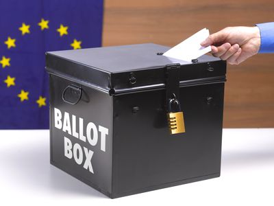 Ballot Box with EU Flag