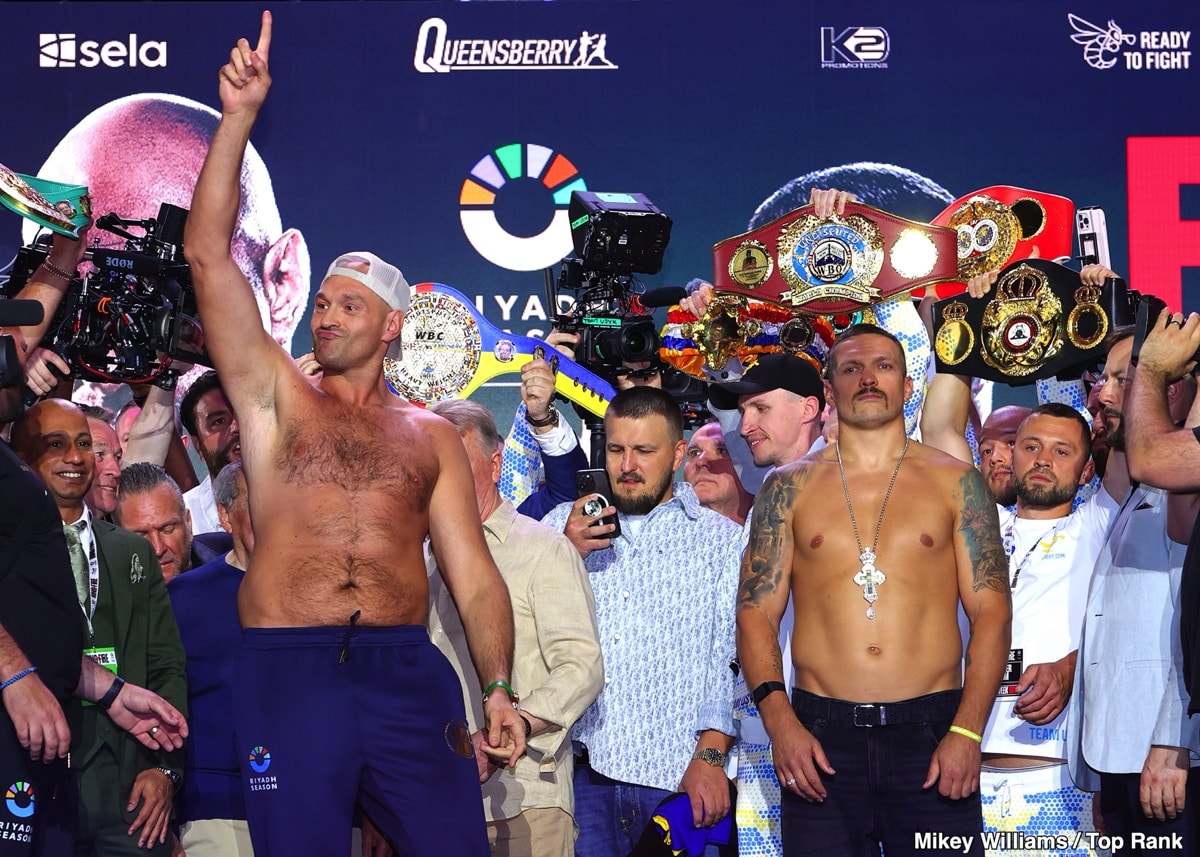 Image : Tyson Fury 262 contre Oleksandr Usyk 223 1/2 – Résultats de la pesée de samedi